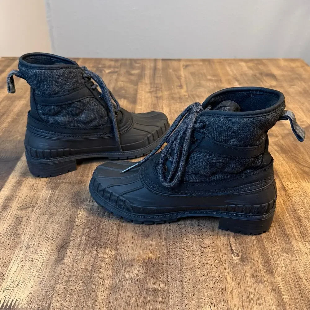 Kamik Sienna Mid 2 Duck Boots Waterproof Winter Quilted Rubber Black Women's 6